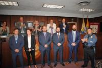 left to right: Detectives Brian Flynn, Kymberly Gudgeon, Keith Pearce, Sam Della Sala and Adam Ewart, Chief Michael DiBella